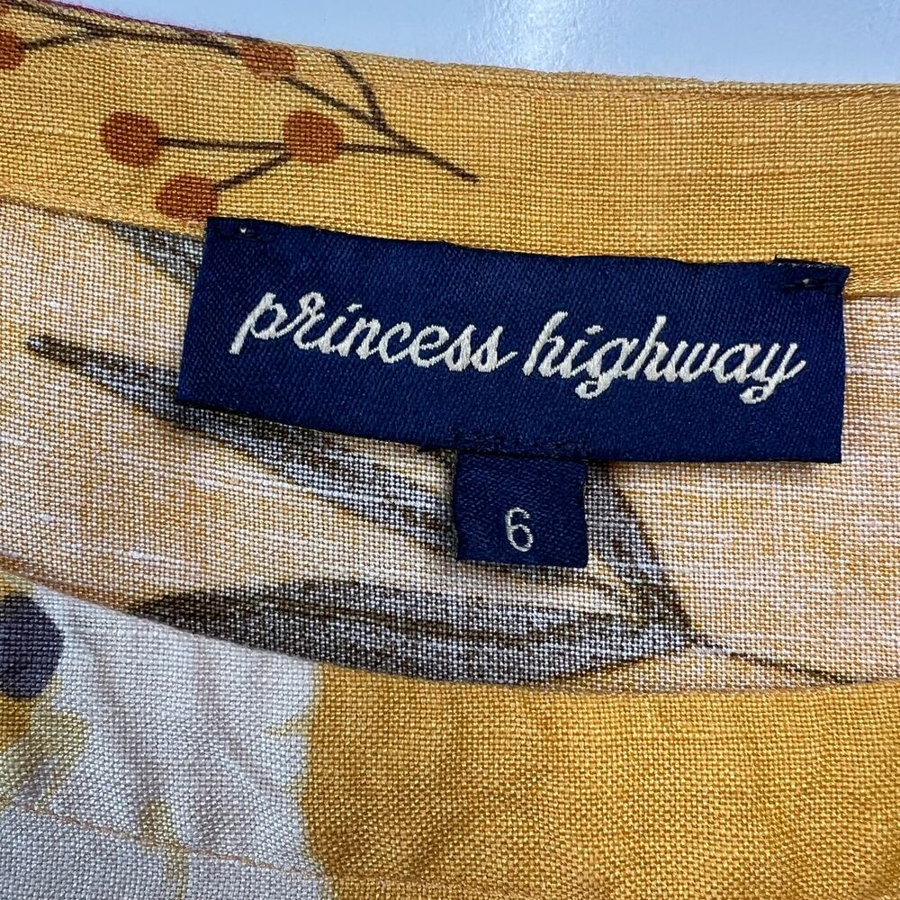 Princess Highway Womens Top Parrot Floral Novelty Print Boxy Short Sleeve Size 6 - Picture 3 of 14